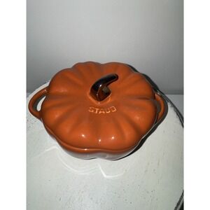 Staub Ceramic Pumpkin Cocotte 5.7" Cinnamon Orange NIB 🎃